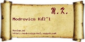 Modrovics Kál névjegykártya
